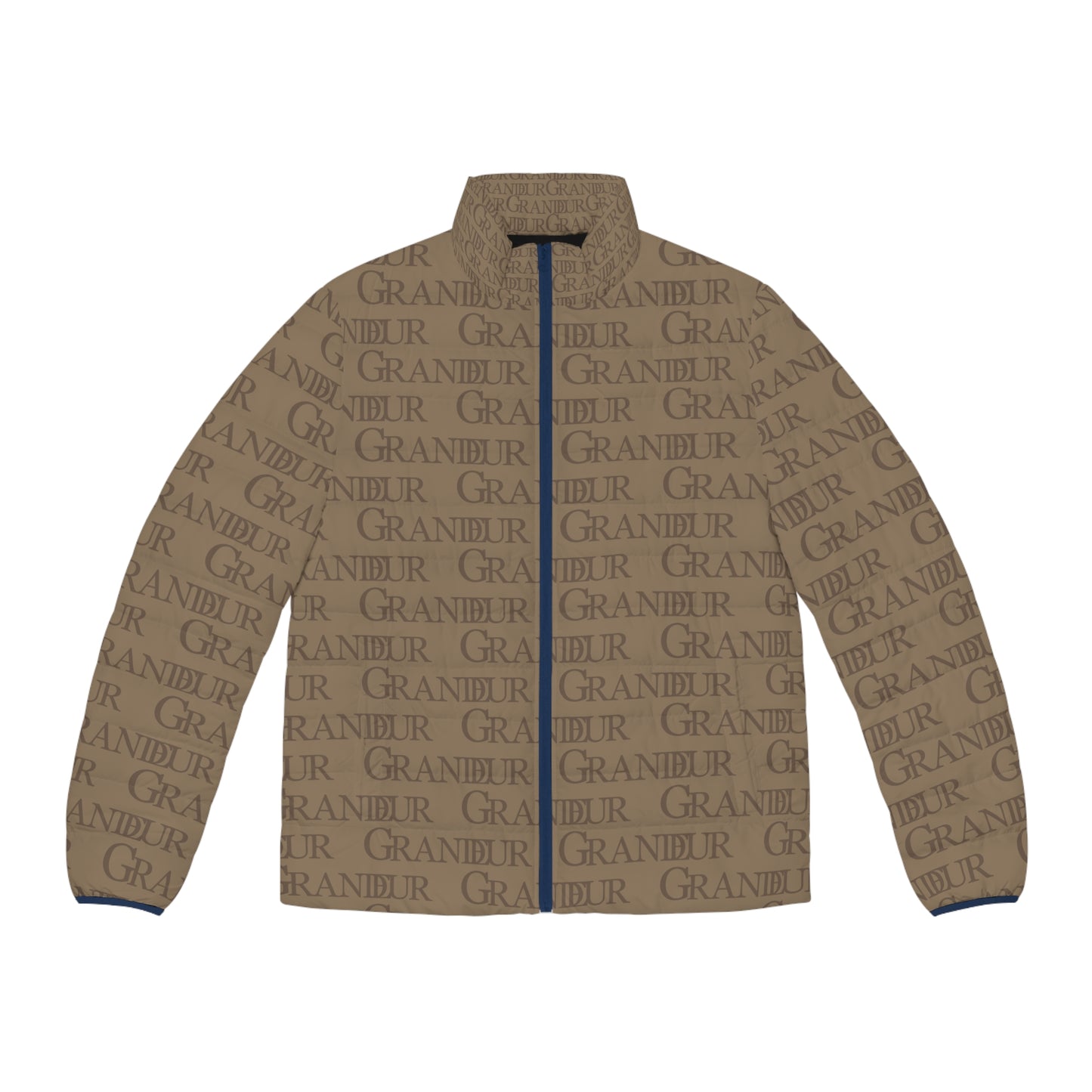 Brown Bricked Puffer Jacket