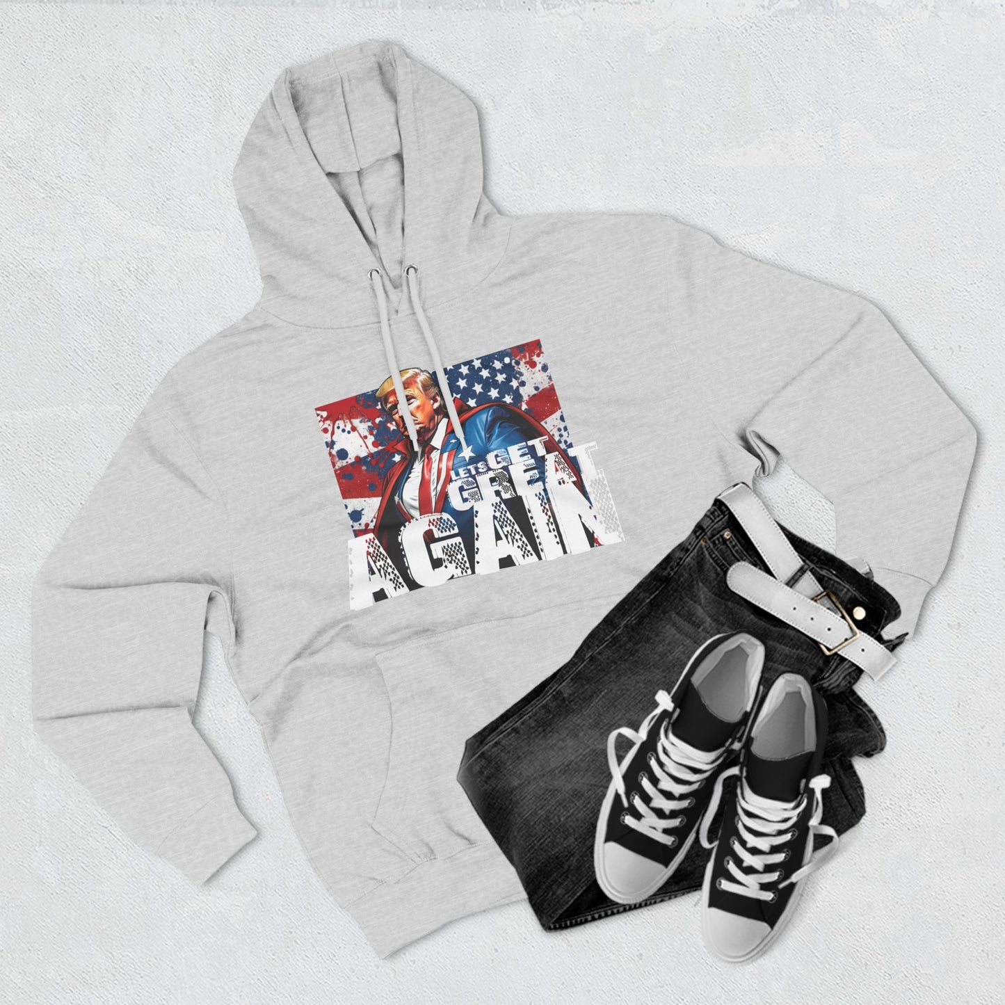 Lets get Great Again Three-Panel Fleece Hoodie