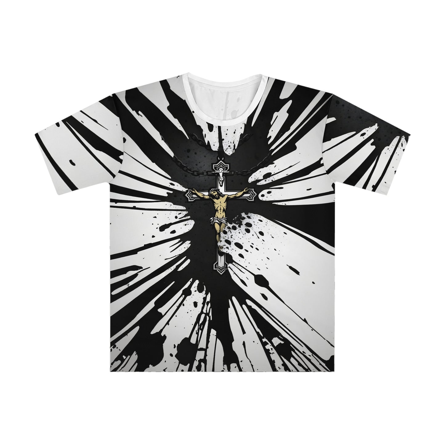 Jesus grunge cross Men's Loose T-shirt (AOP)