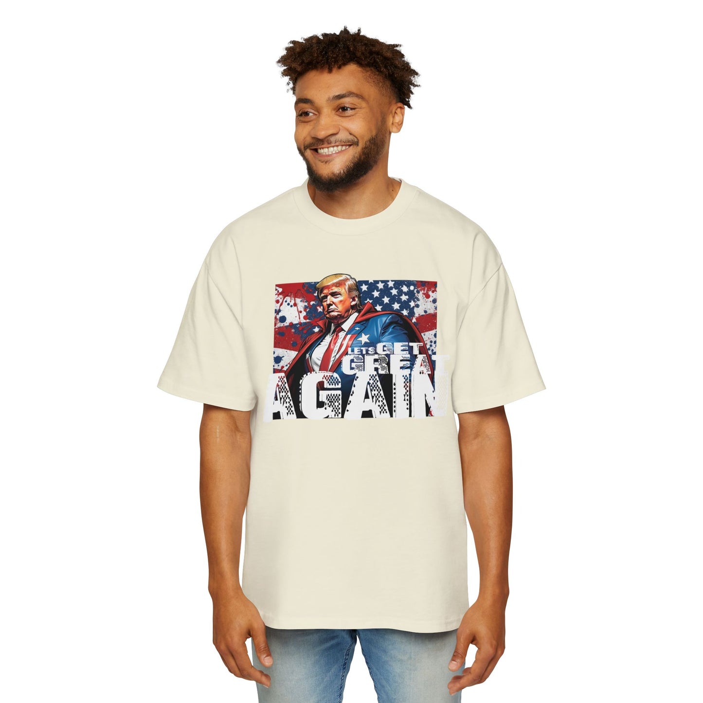 Lets Get Great Again Men's Heavy Oversized Tee