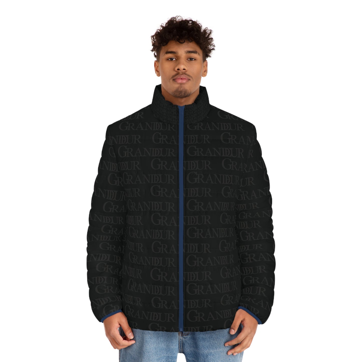 Black Bricked Puffer Jacket