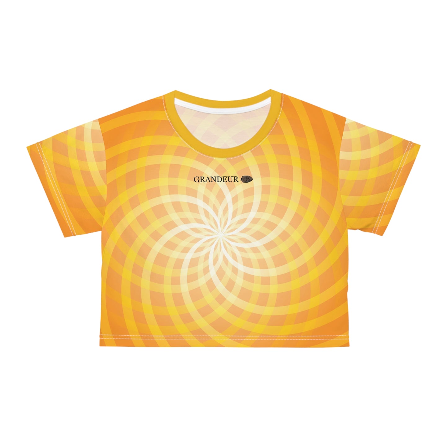 yellow abstract Crop Tee (AOP)