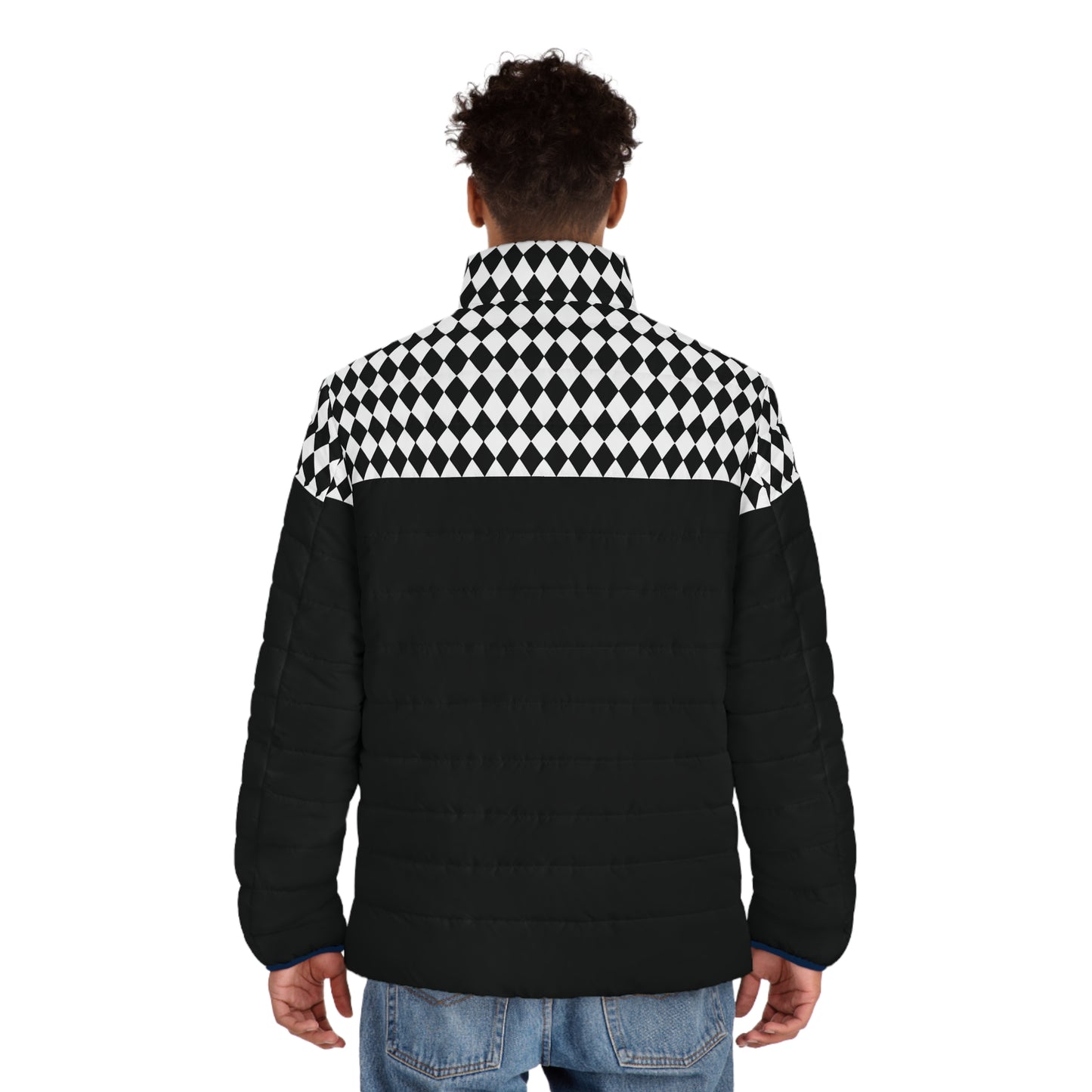 Black Top Checkered Puffer