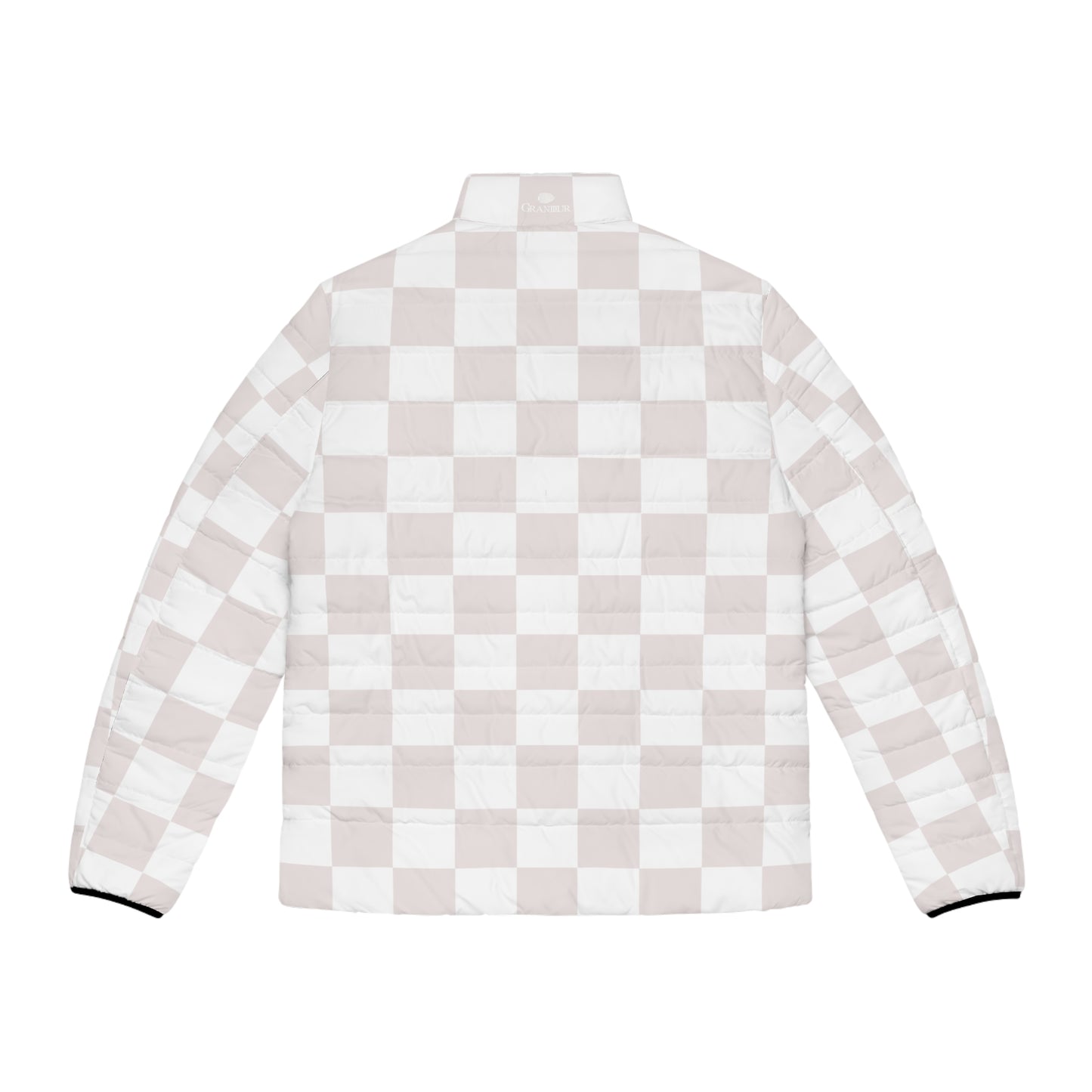 White Checkered Puffer Jacket