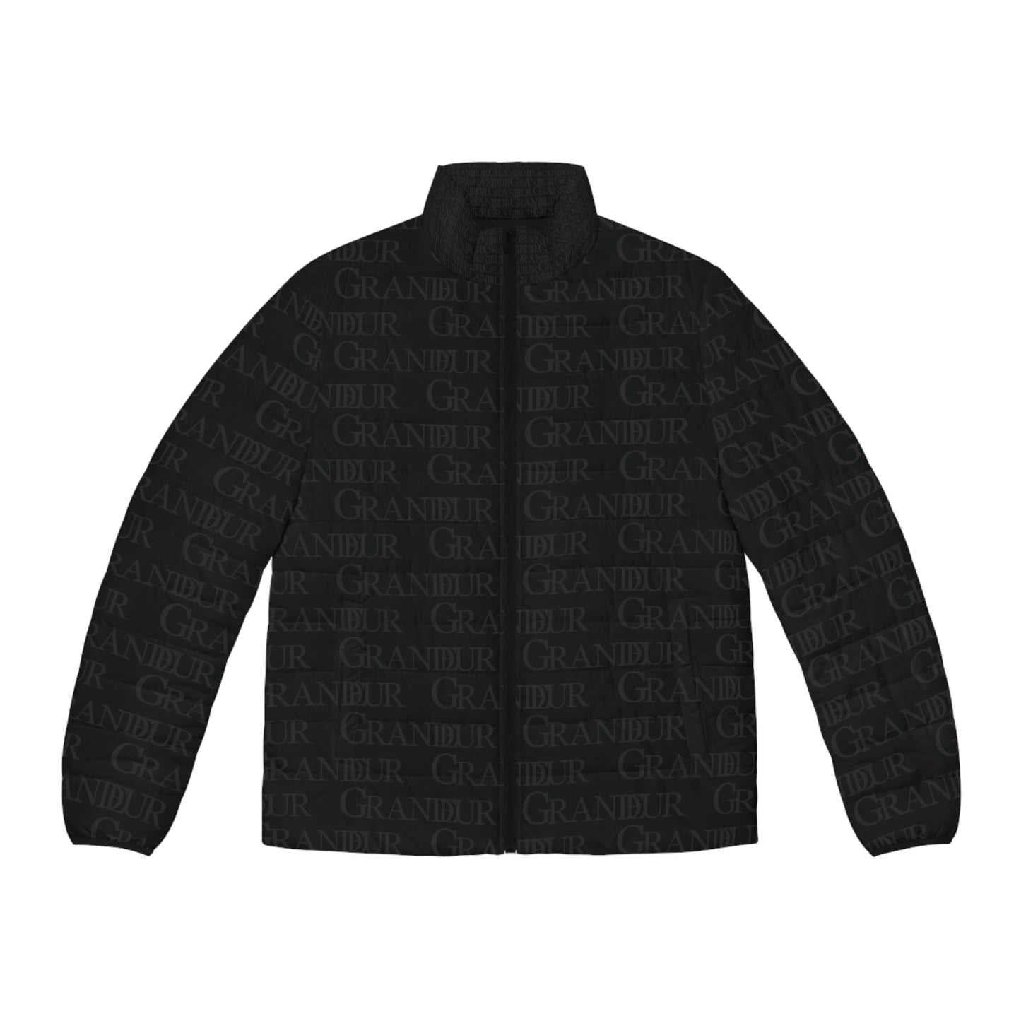 Black Bricked Puffer Jacket