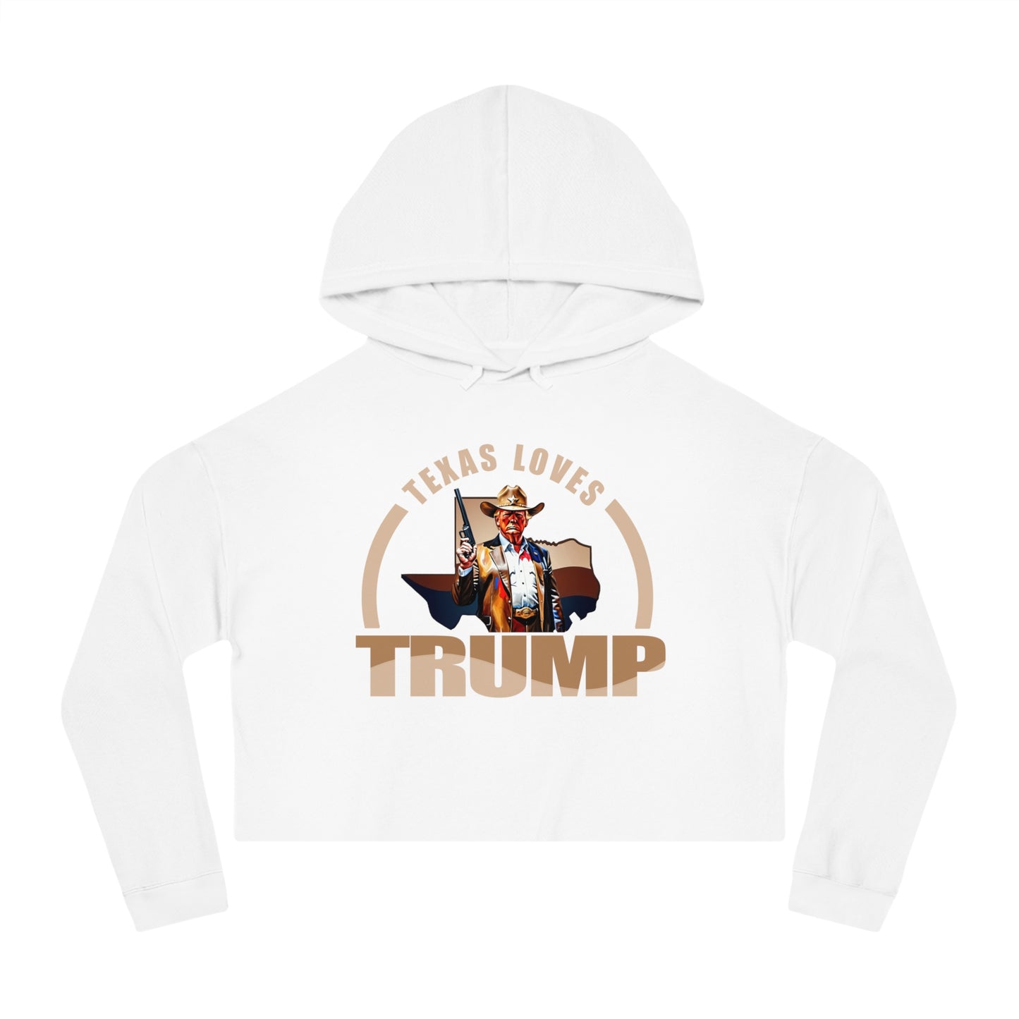 Texas Loves Trump Women’s Cropped Hooded Sweatshirt