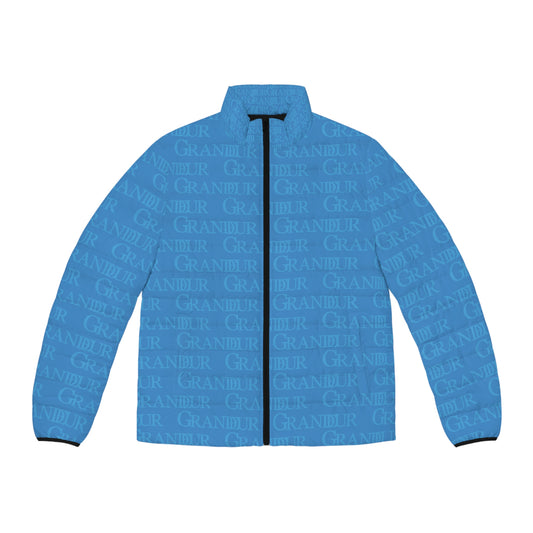 Blue Bricked Puffer Jacket