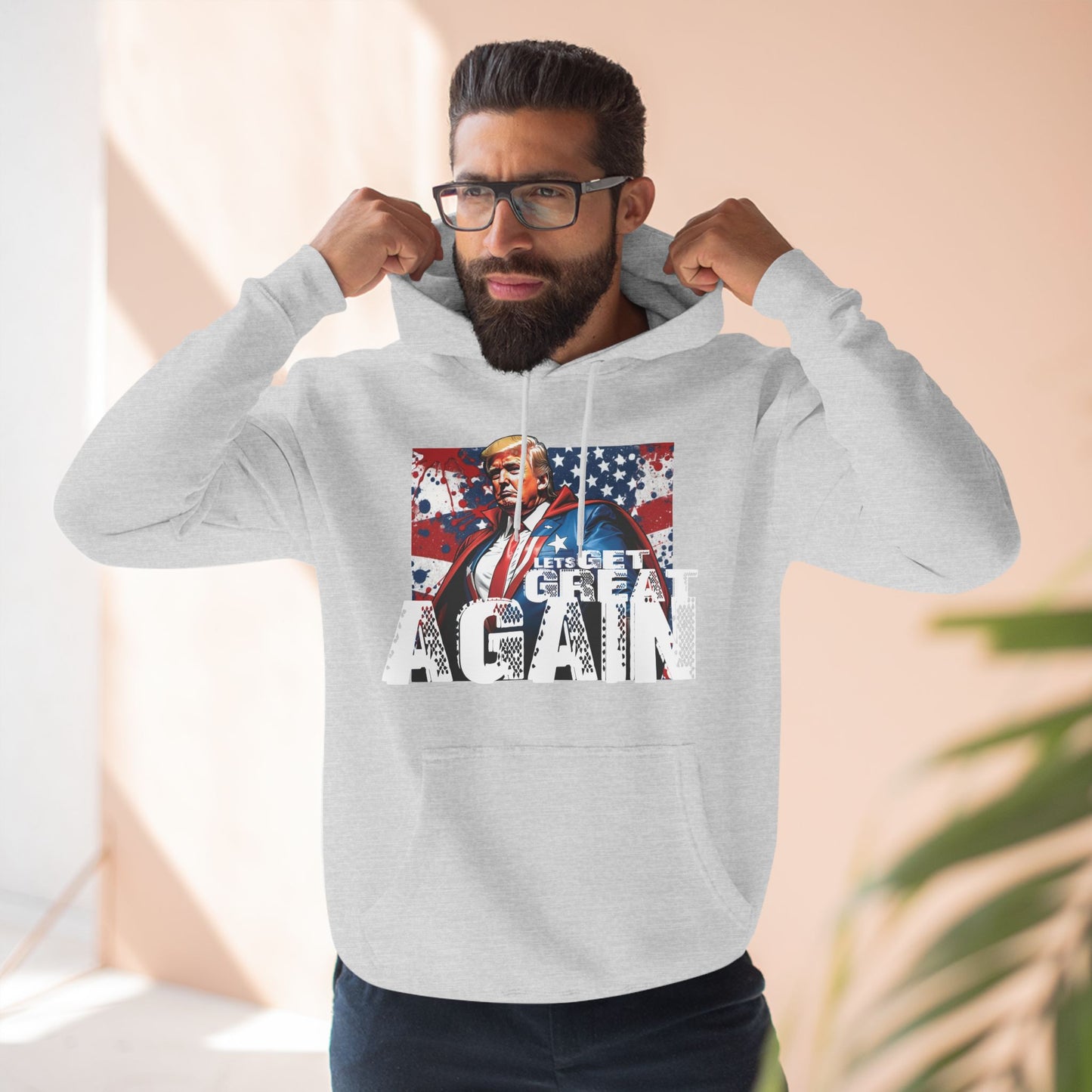 Lets get Great Again Three-Panel Fleece Hoodie