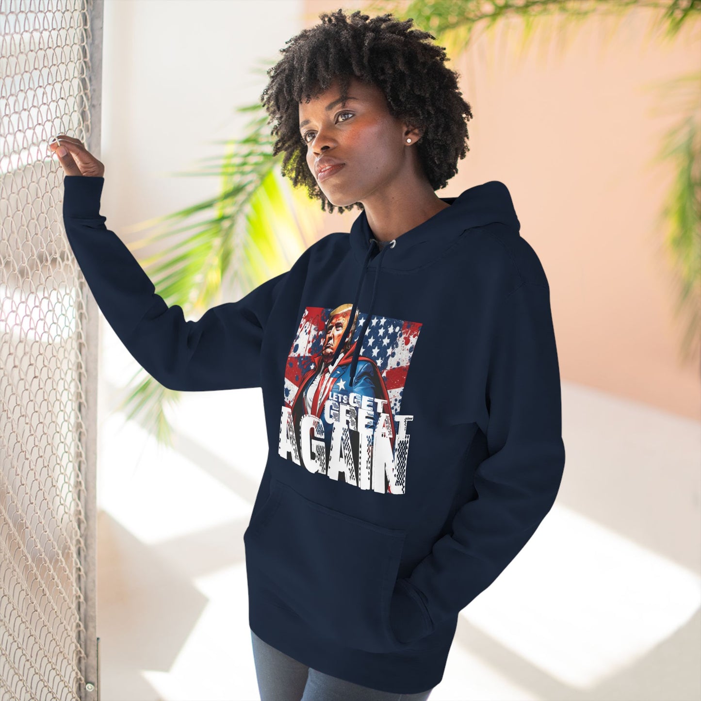 Lets get Great Again Three-Panel Fleece Hoodie