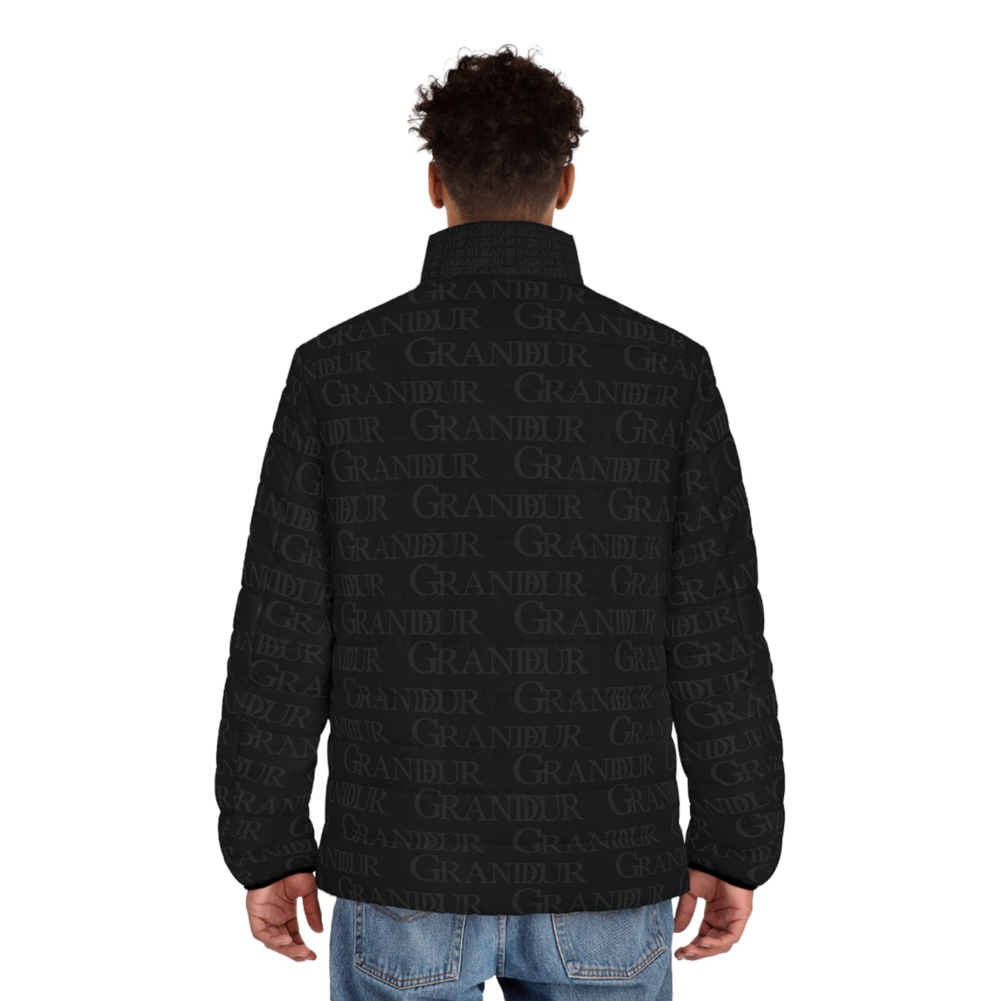 Black Bricked Puffer Jacket