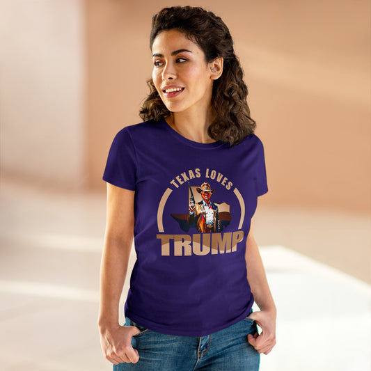 Texas Loves Trump Women's Midweight Cotton Tee