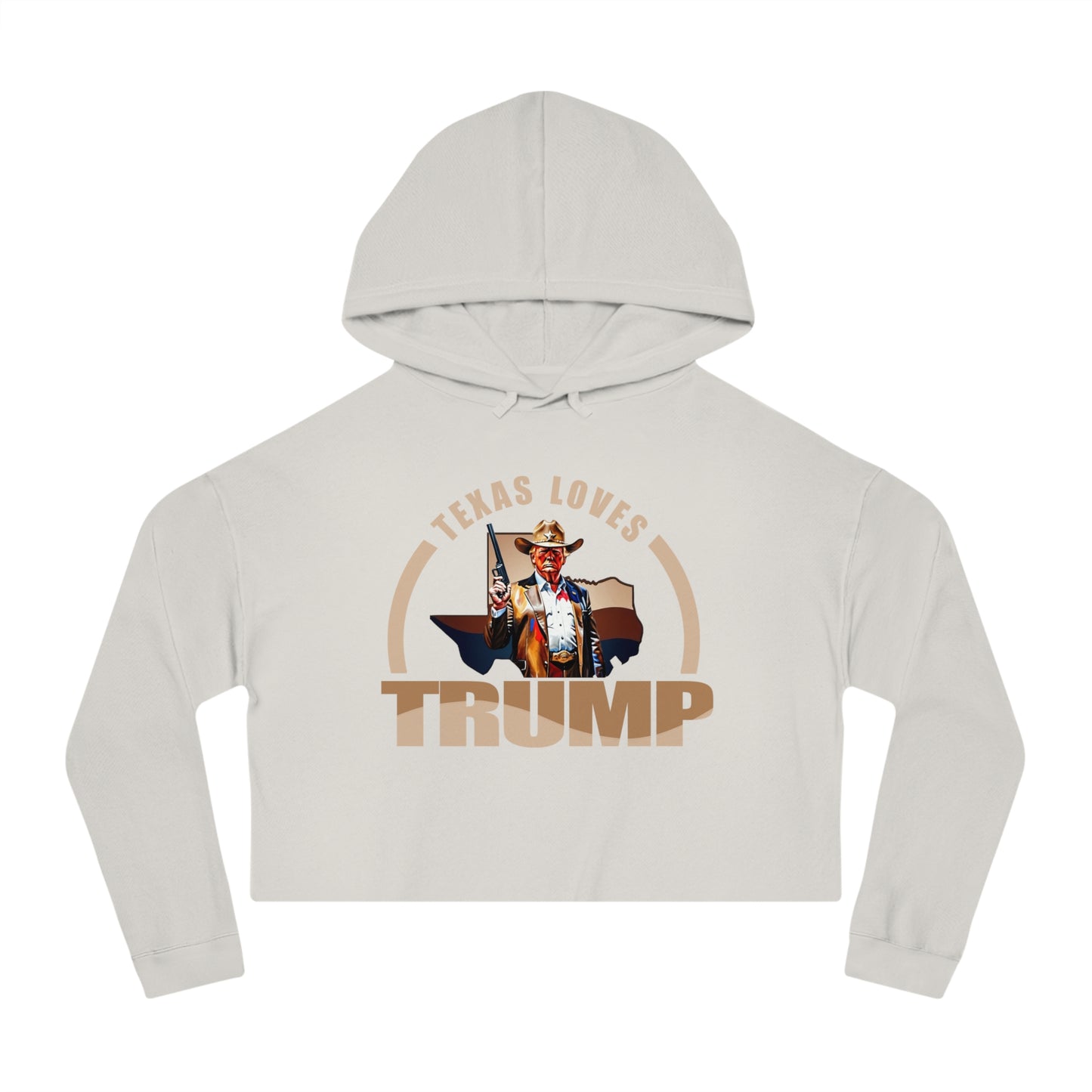 Texas Loves Trump Women’s Cropped Hooded Sweatshirt