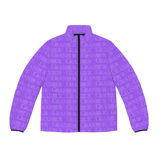 Purple Bricked Puffer Jacket