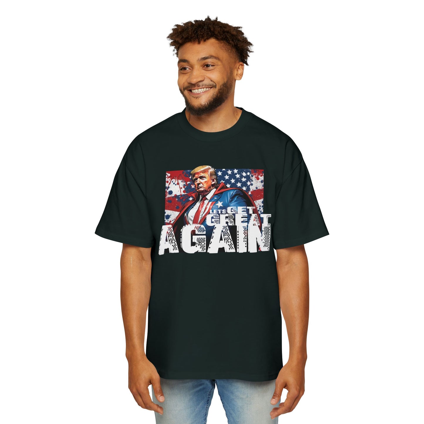 Lets Get Great Again Men's Heavy Oversized Tee