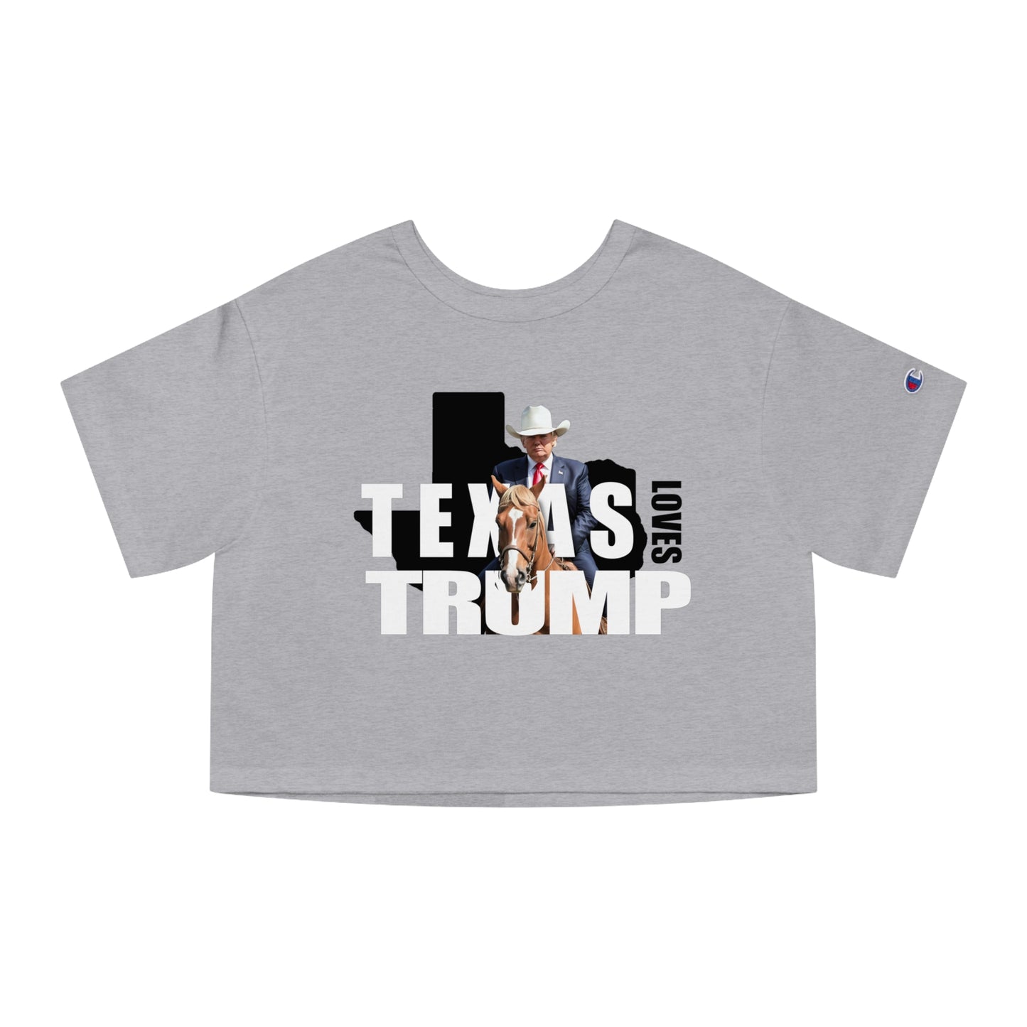 Trump Loves Texas Champion Women's Heritage Cropped T-Shirt