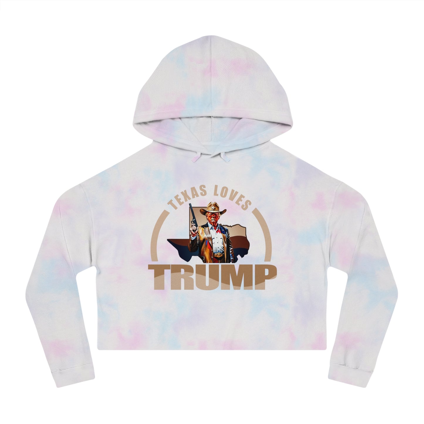 Texas Loves Trump Women’s Cropped Hooded Sweatshirt