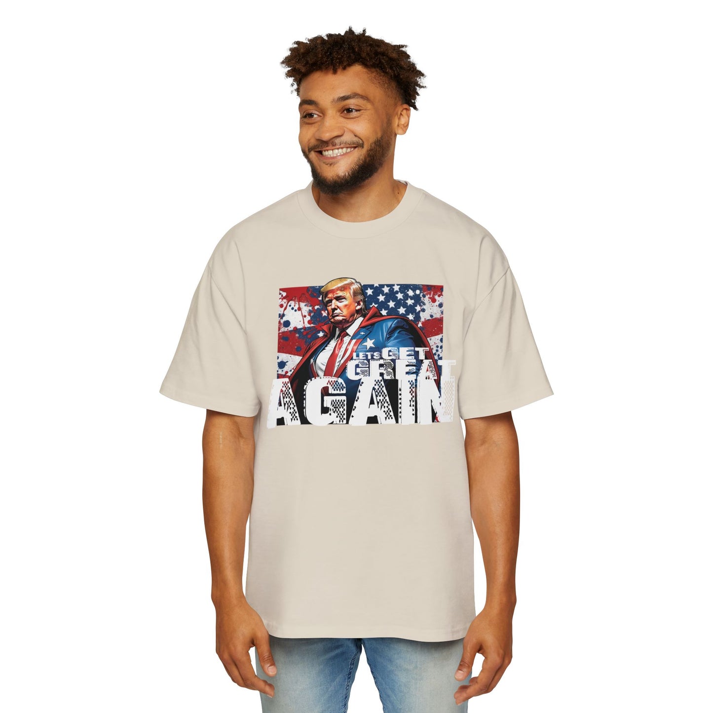 Lets Get Great Again Men's Heavy Oversized Tee