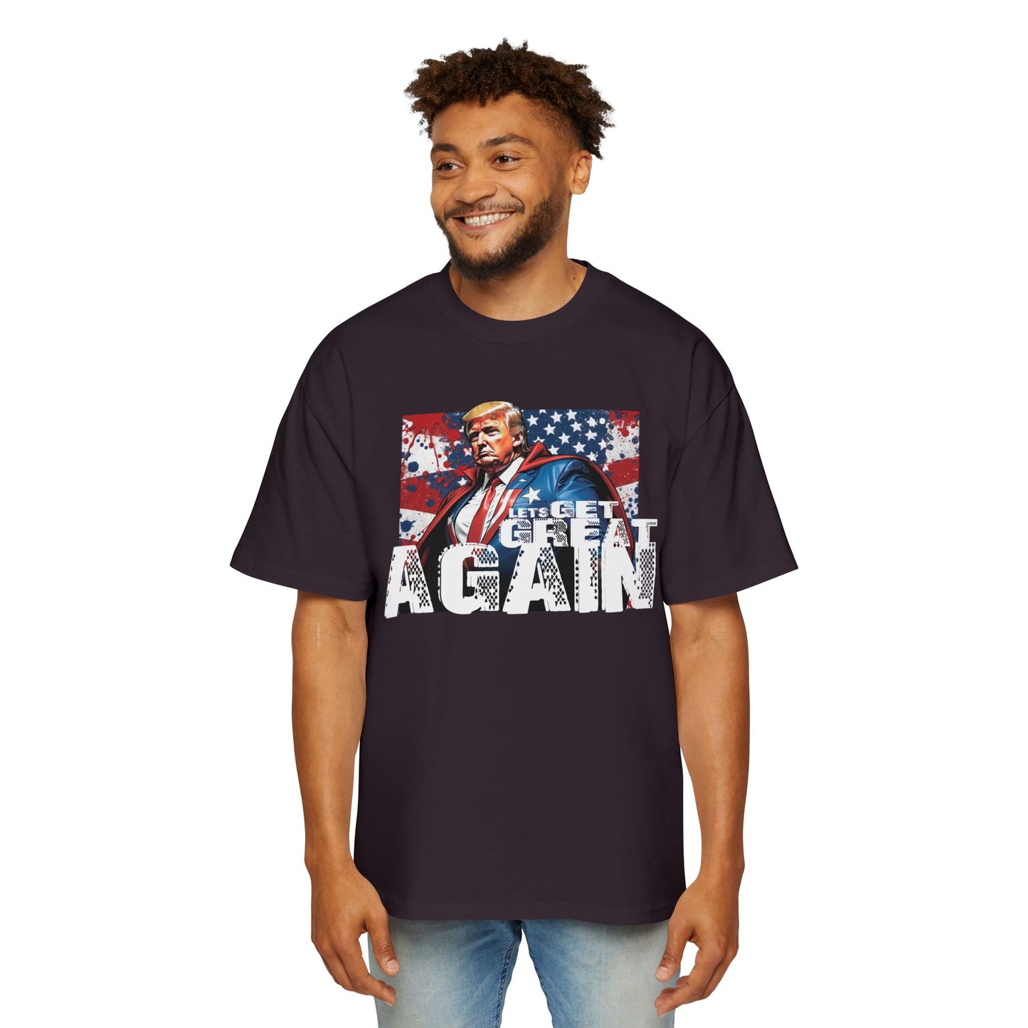 Lets Get Great Again Men's Heavy Oversized Tee