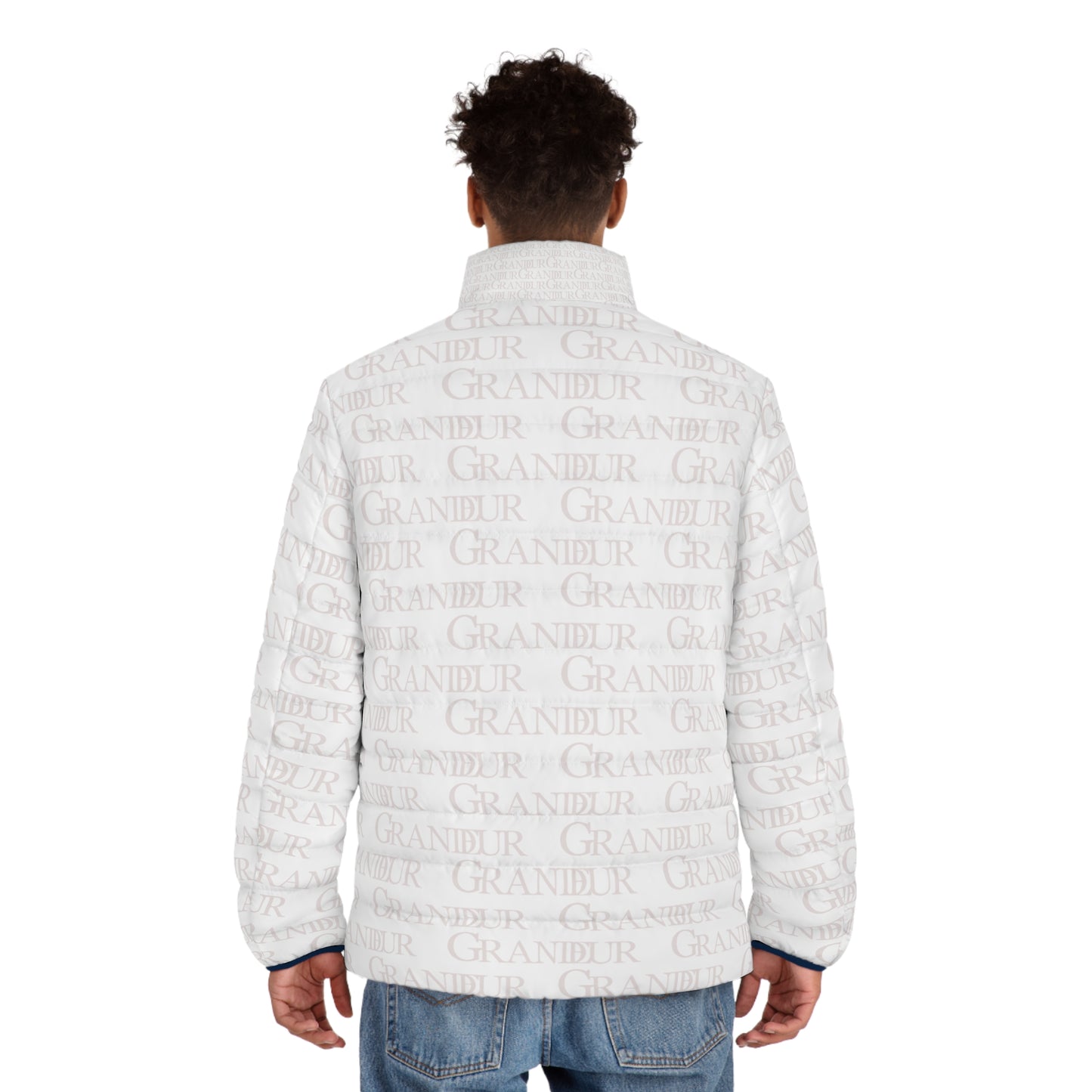 White Bricked Puffer Jacket