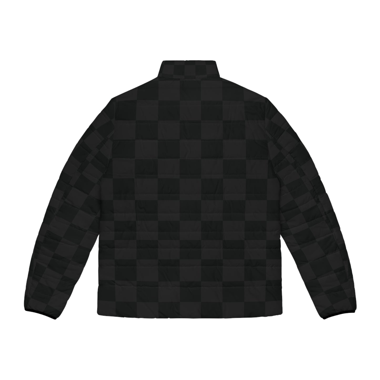 Black Checkered Puffer Jacket