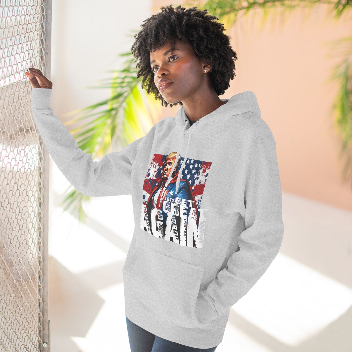 Lets get Great Again Three-Panel Fleece Hoodie