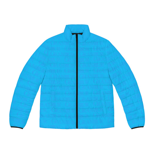 Blue Bricked Puffer Jacket