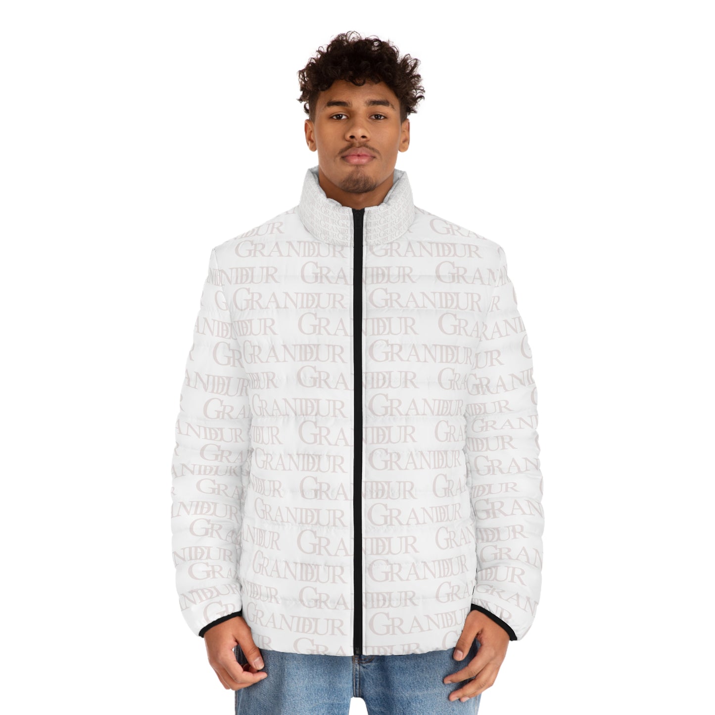 White Bricked Puffer Jacket