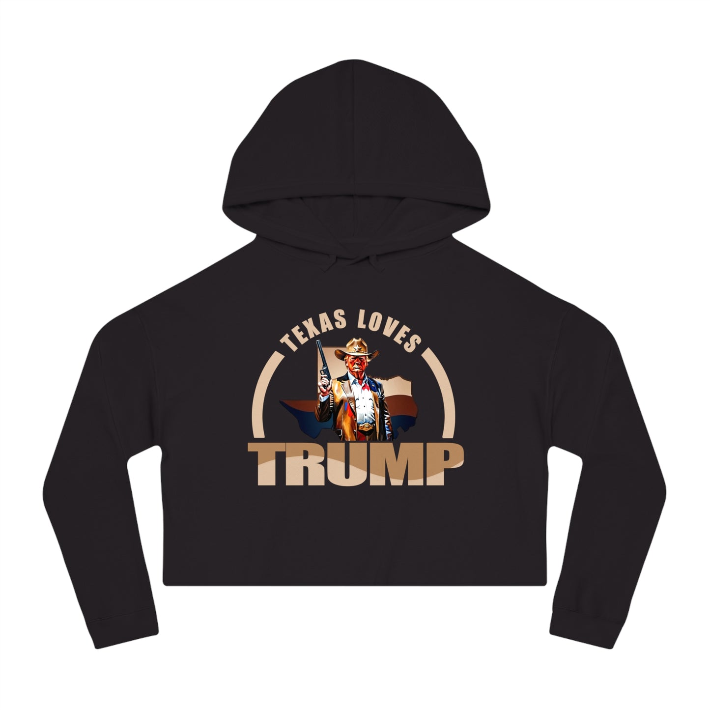 Texas Loves Trump Women’s Cropped Hooded Sweatshirt