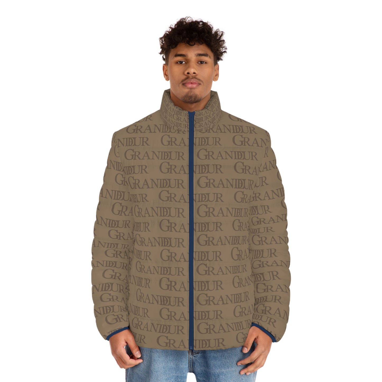 Brown Bricked Puffer Jacket