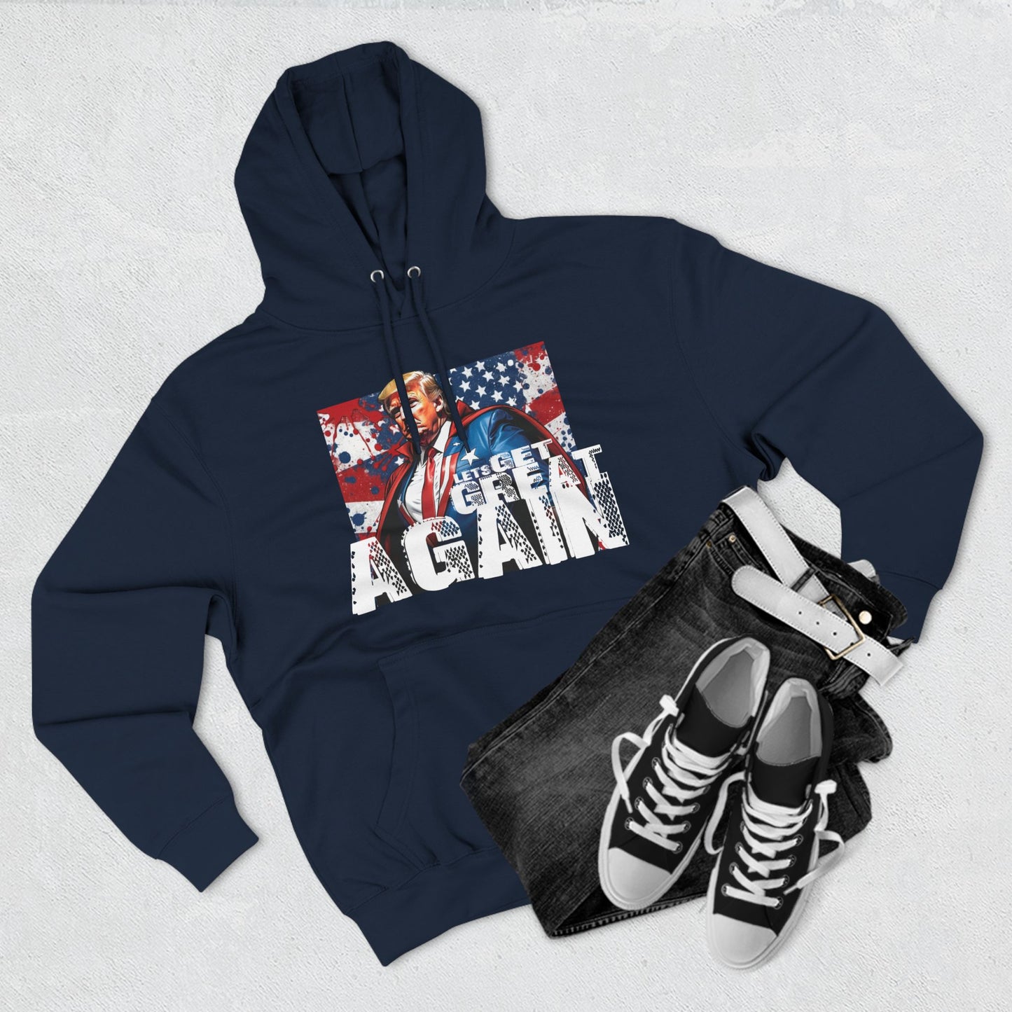 Lets get Great Again Three-Panel Fleece Hoodie