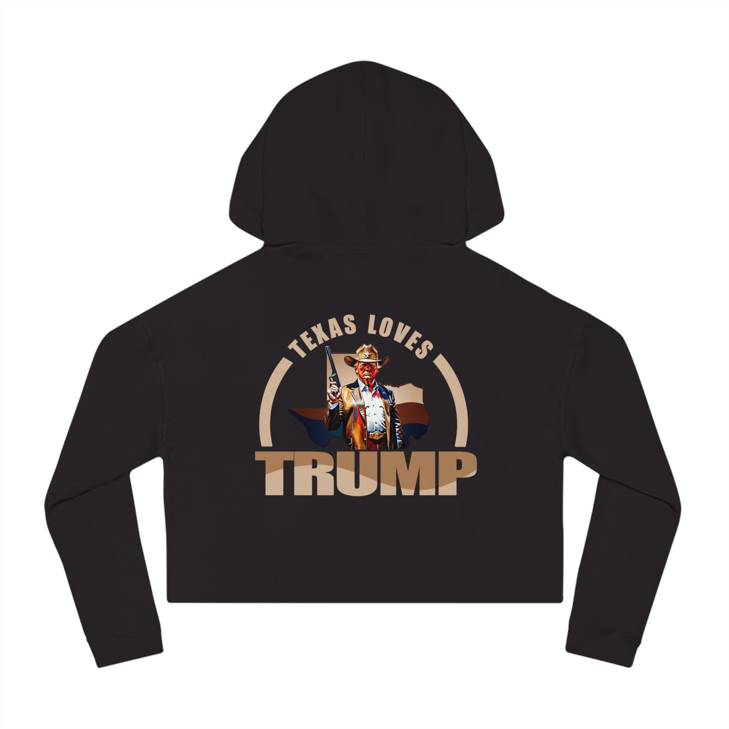 Texas Loves Trump Women’s Cropped Hooded Sweatshirt