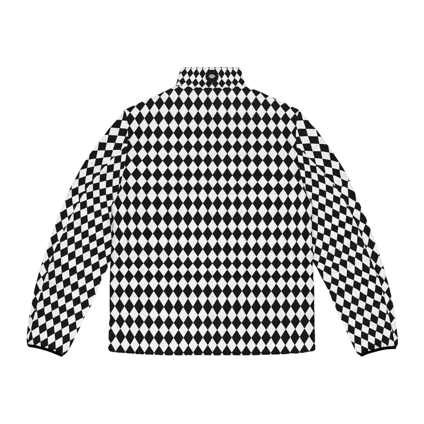 Black Checkered Puffer Jacket