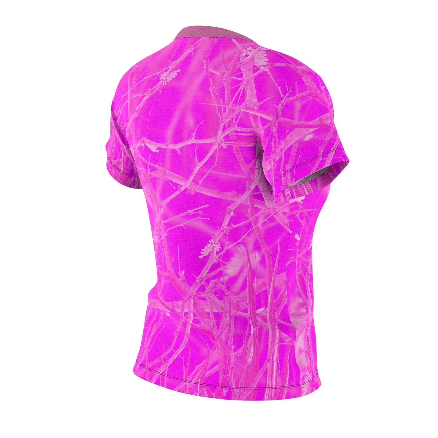 Pink Thornbush Camo Women's Cut & Sew Tee (AOP)