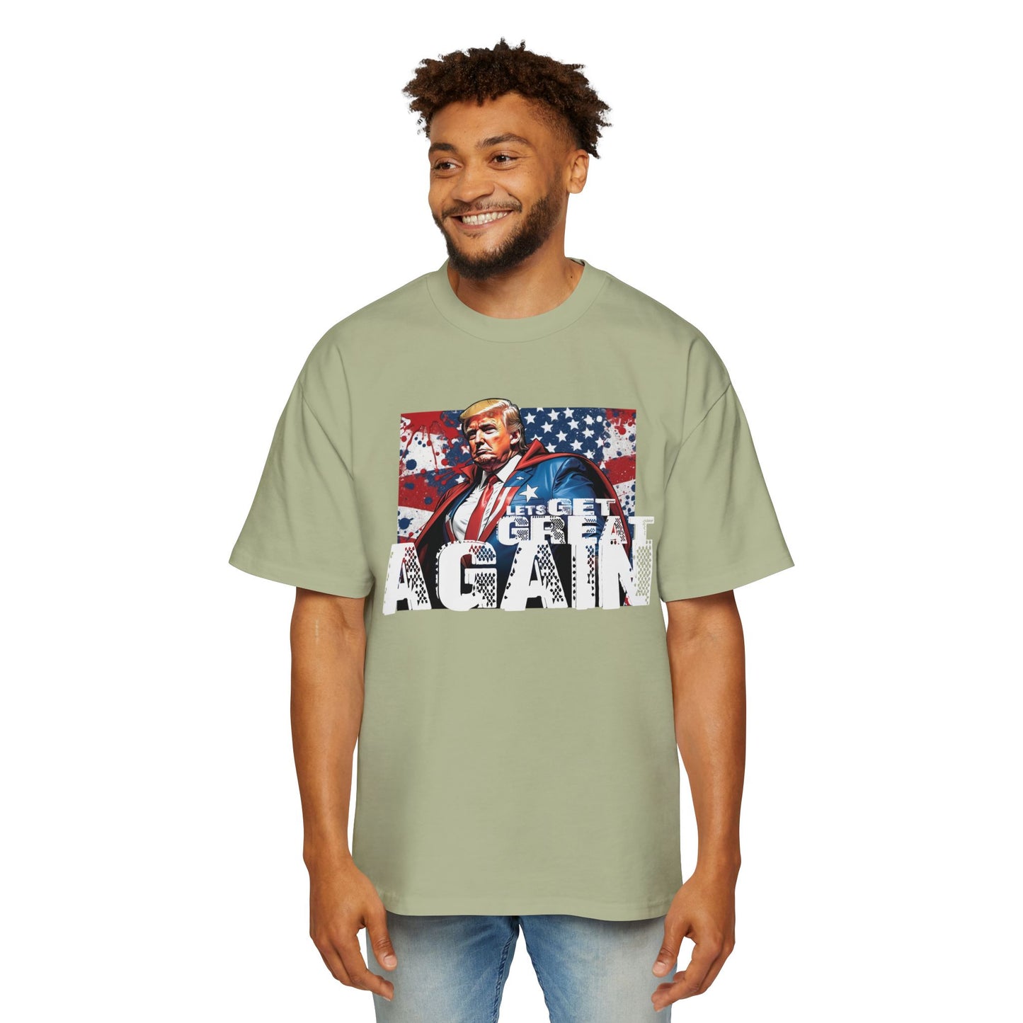 Lets Get Great Again Men's Heavy Oversized Tee