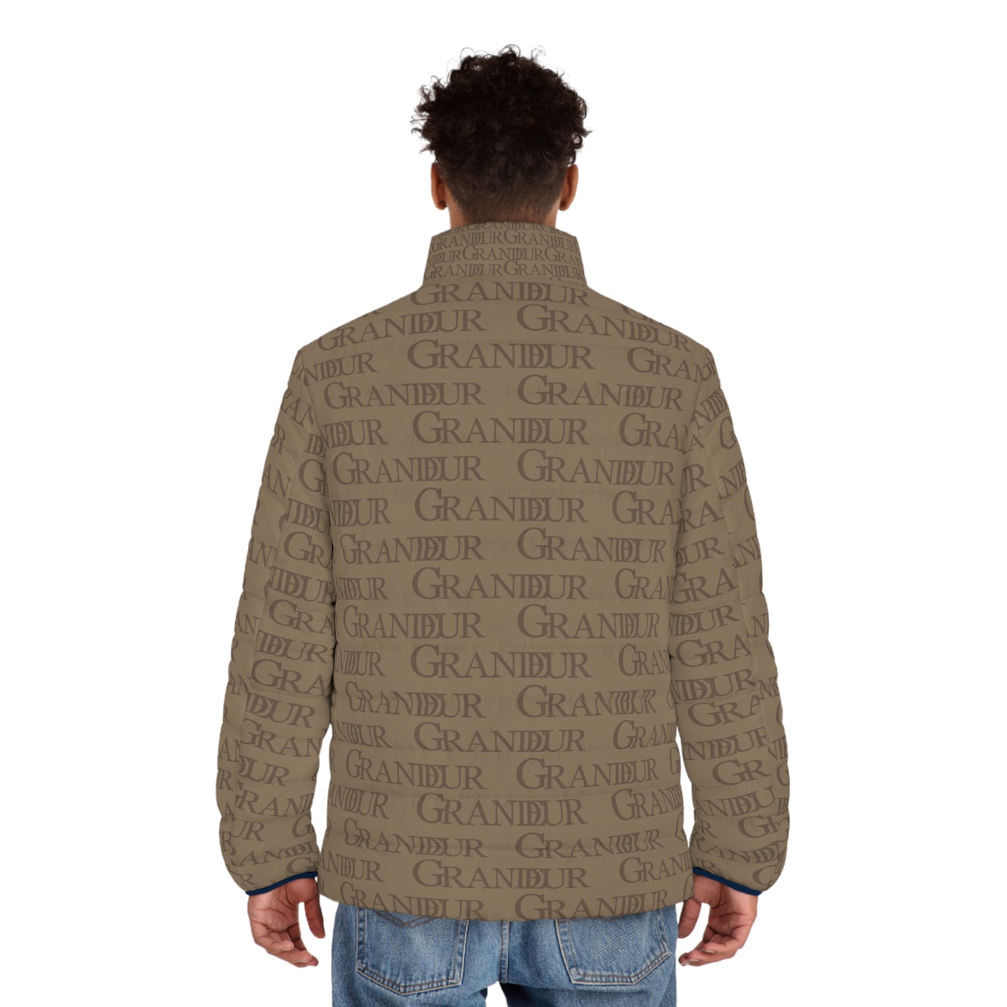 Brown Bricked Puffer Jacket