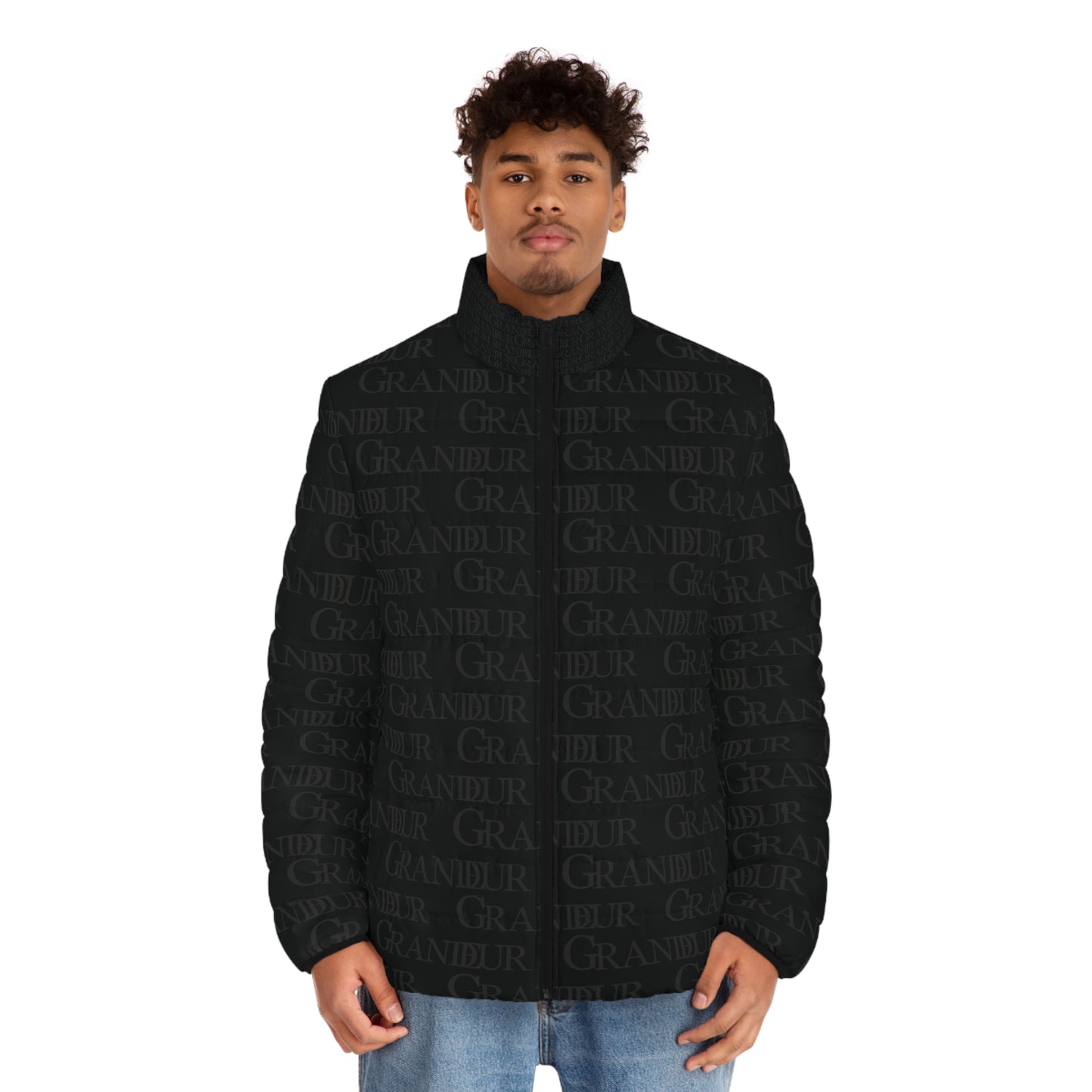 Black Bricked Puffer Jacket