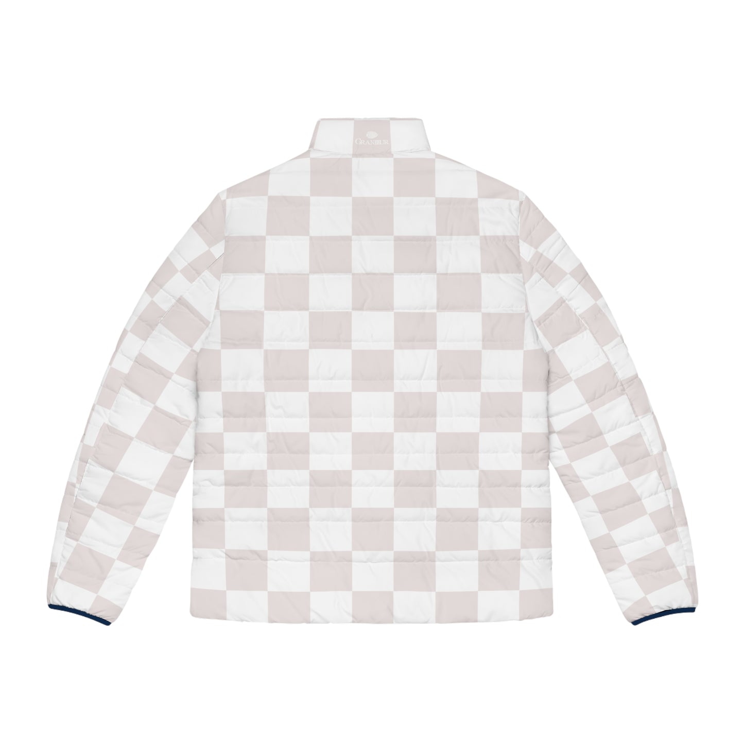 White Checkered Puffer Jacket