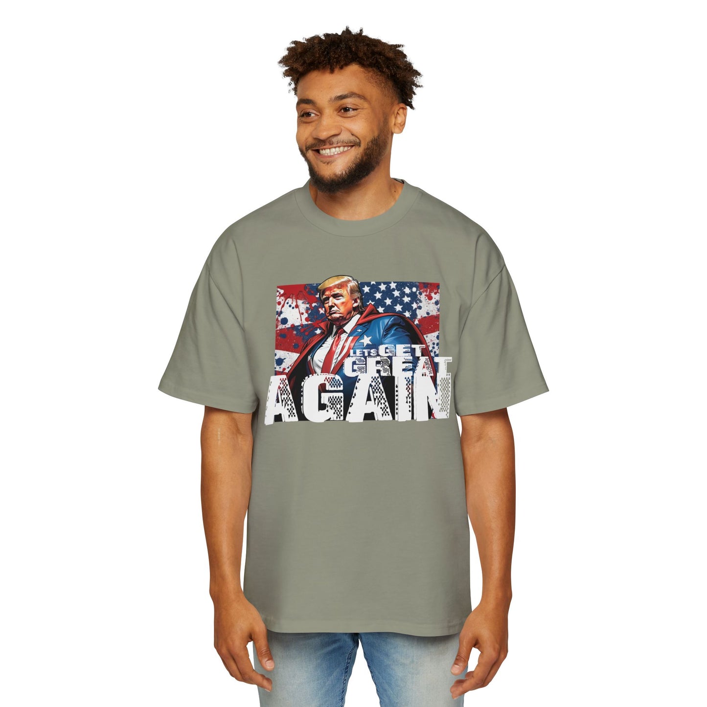 Lets Get Great Again Men's Heavy Oversized Tee