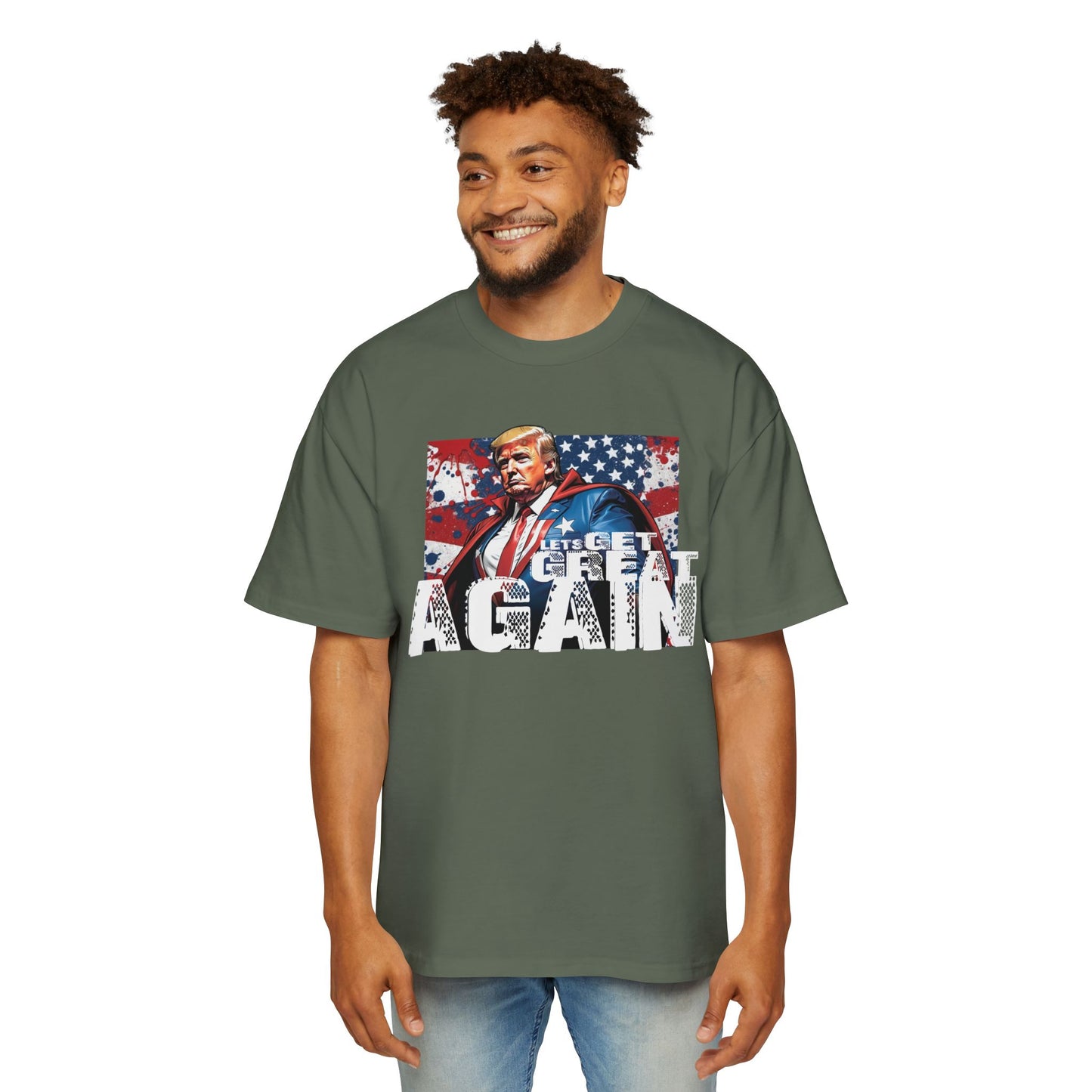 Lets Get Great Again Men's Heavy Oversized Tee