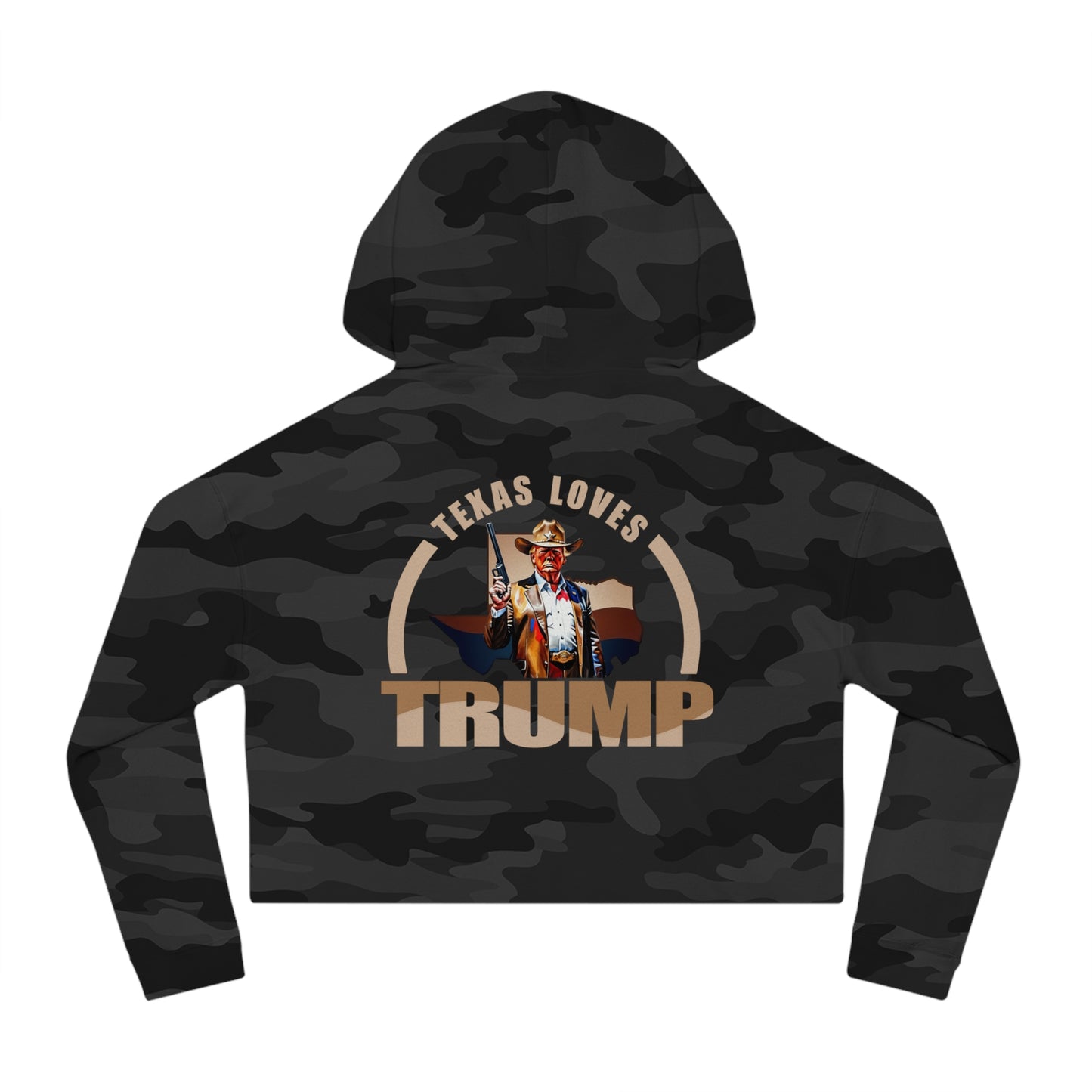 Texas Loves Trump Women’s Cropped Hooded Sweatshirt