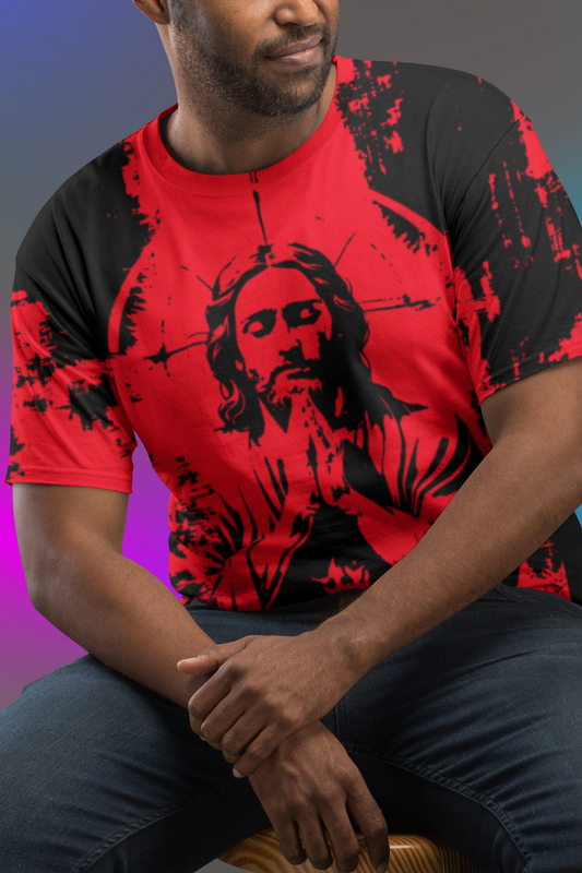 Jesus Grunge Men's Loose T-shirt (AOP)