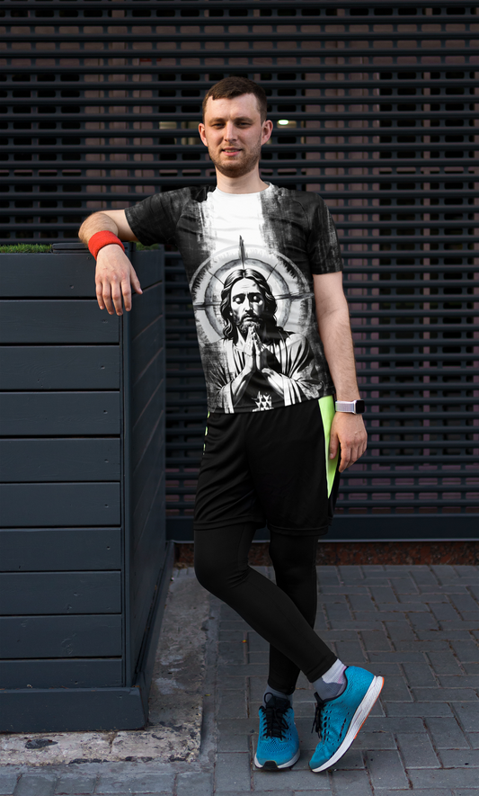 Jesus Grunge Unisex Cut & Sew Tee (AOP)